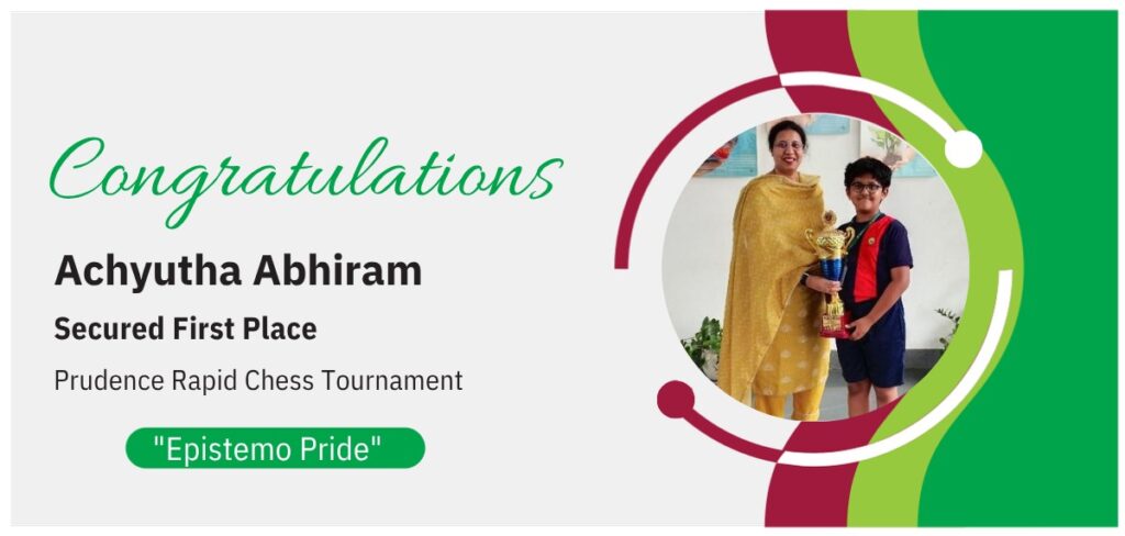 Achyutha Abhiram for securing First Place