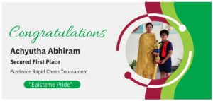 Achyutha Abhiram for securing First Place