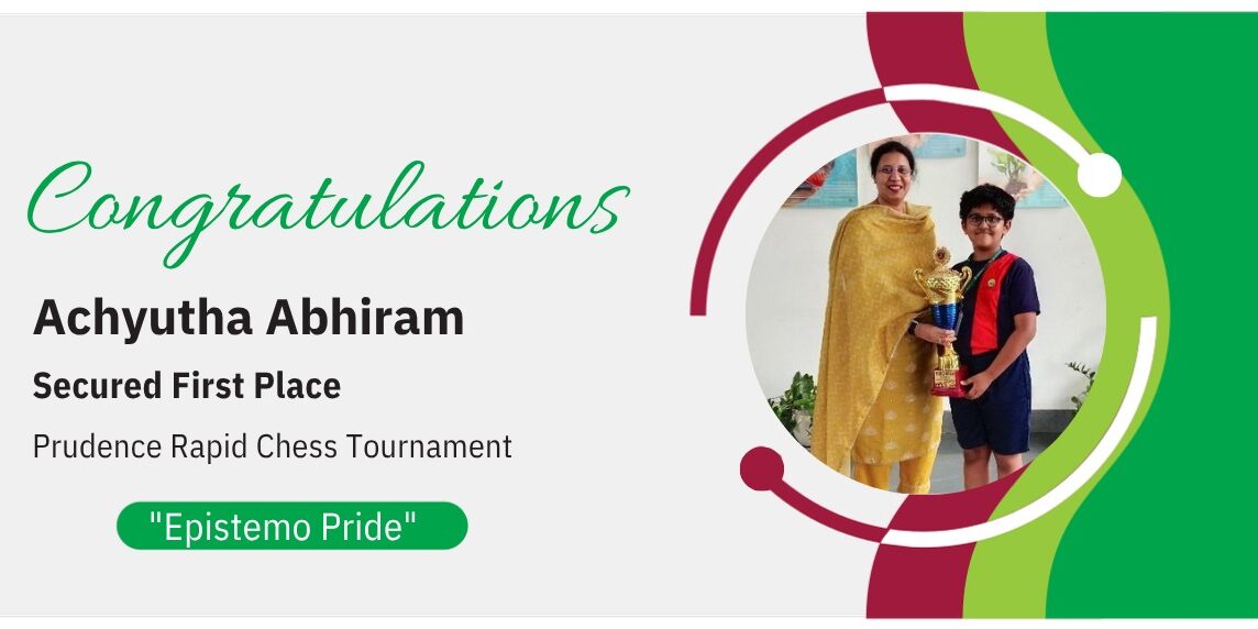 Achyutha Abhiram for securing First Place